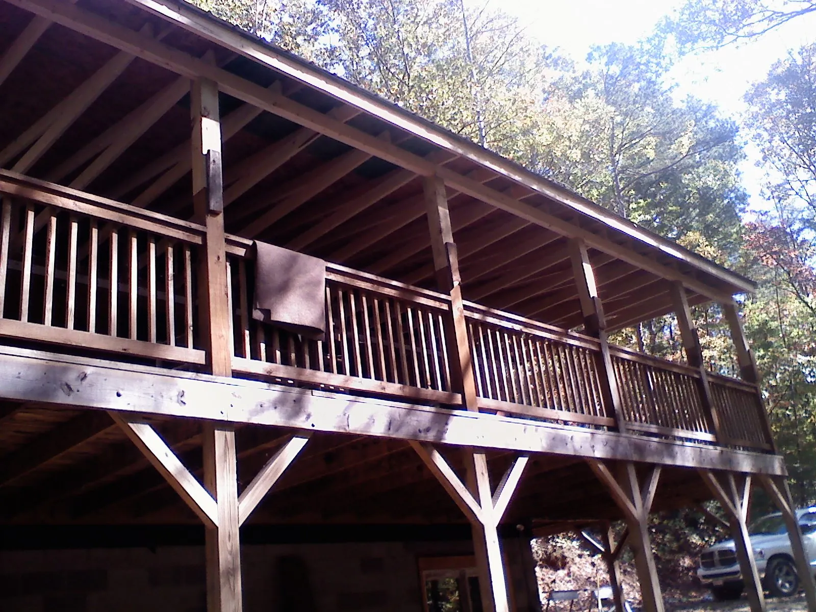 Timber framing under a new elevated porch and deck — Roof Leak Repair in Suitland by Roofing Brothers